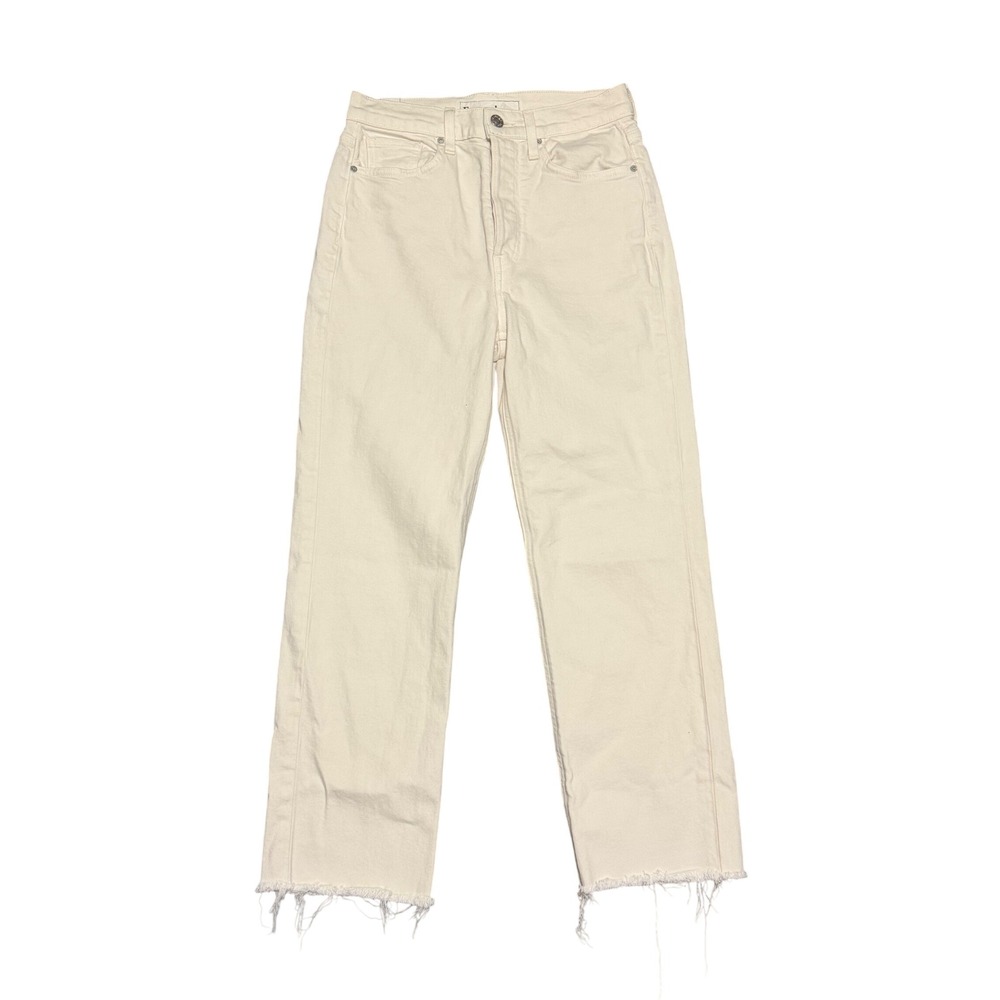 Frank & Eileen Monaghan High Rise Straight Leg Jeans White 27